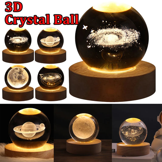 3D Galaxy Crystal Ball Lamp
